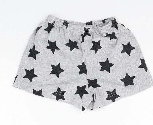 Matalan Girls Grey Geometric Sweat Shorts Size 4-5 Years - STARS