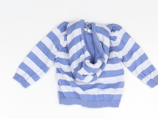 Mini Club Boys Blue Striped Full Zip Jumper Size 0-3 Months