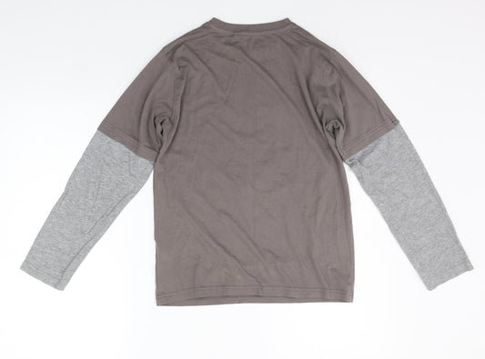 M&Co Girls Brown Basic T-Shirt Size 11-12 Years