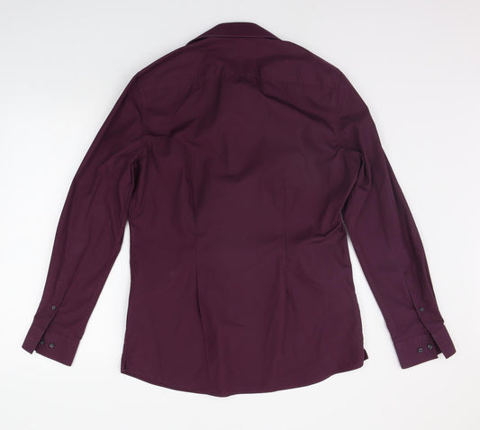 Mens UK Size 16.5 NEXT Purple Button-Up Long Sleeve Casual Shirt