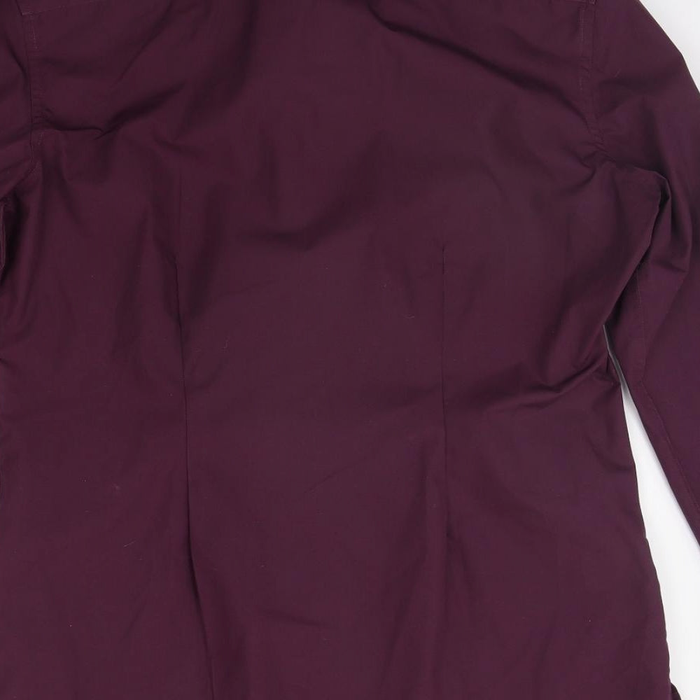 Mens UK Size 16.5 NEXT Purple Button-Up Long Sleeve Casual Shirt