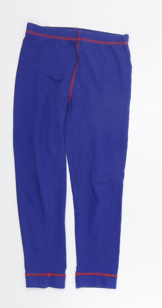 Marks and Spencer Girls Blue Solid Top Pyjama Pants Size 6-7 Years