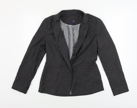 Womens UK Size 10 Marks and Spencer Regular Grey Blazer