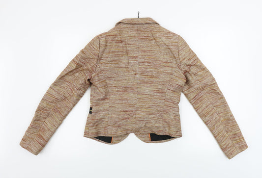 NEXT Womens Beige Striped Jacket Blazer Size 10