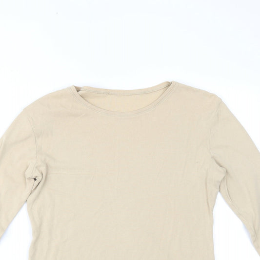 Womens UK Size 14 Preworn Beige Basic Blouse