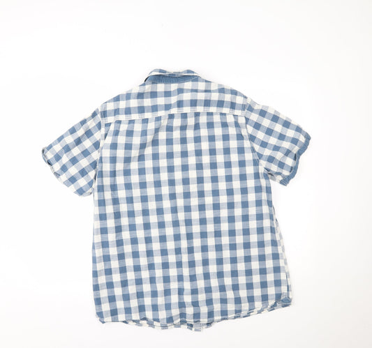 F&F Mens Blue Plaid Button-Up Size XL
