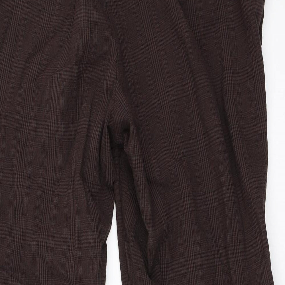 Womens UK Size 44 H&M Regular Fit Capri Brown Trousers