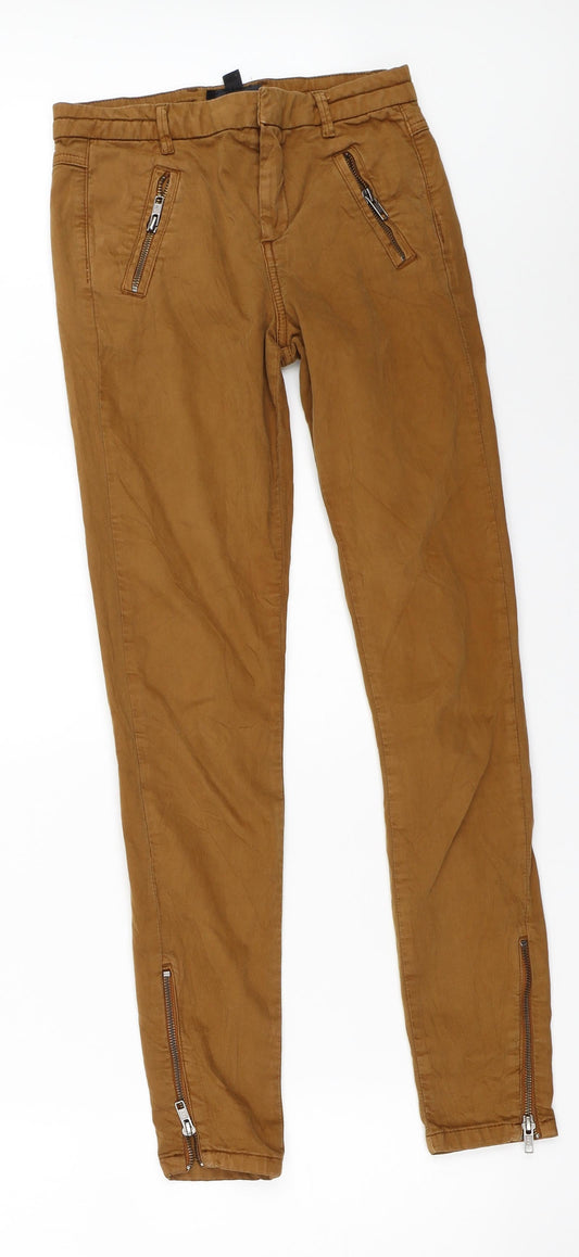 Womens UK Size 6 Topshop Regular Fit Chino Beige Trousers