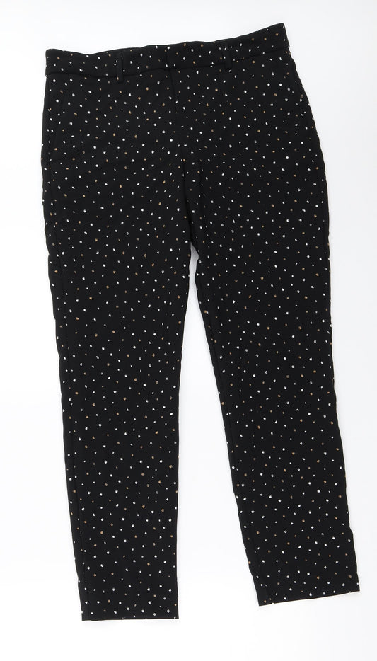 Womens UK Size 40 MNG Regular Fit Capri Black Trousers
