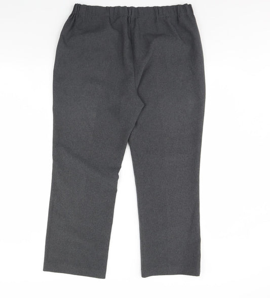 straight Leg Womens Grey Dress Pants Trousers Size 14 L29 in