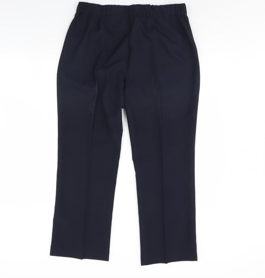 Womens UK Size 14 straight Leg Regular Fit Dress Pants Blue Trousers