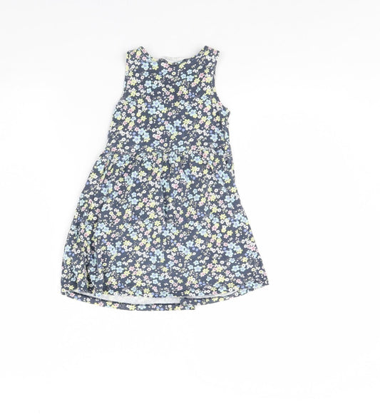H&M Girls Blue Floral Fit & Flare Size 2 Years
