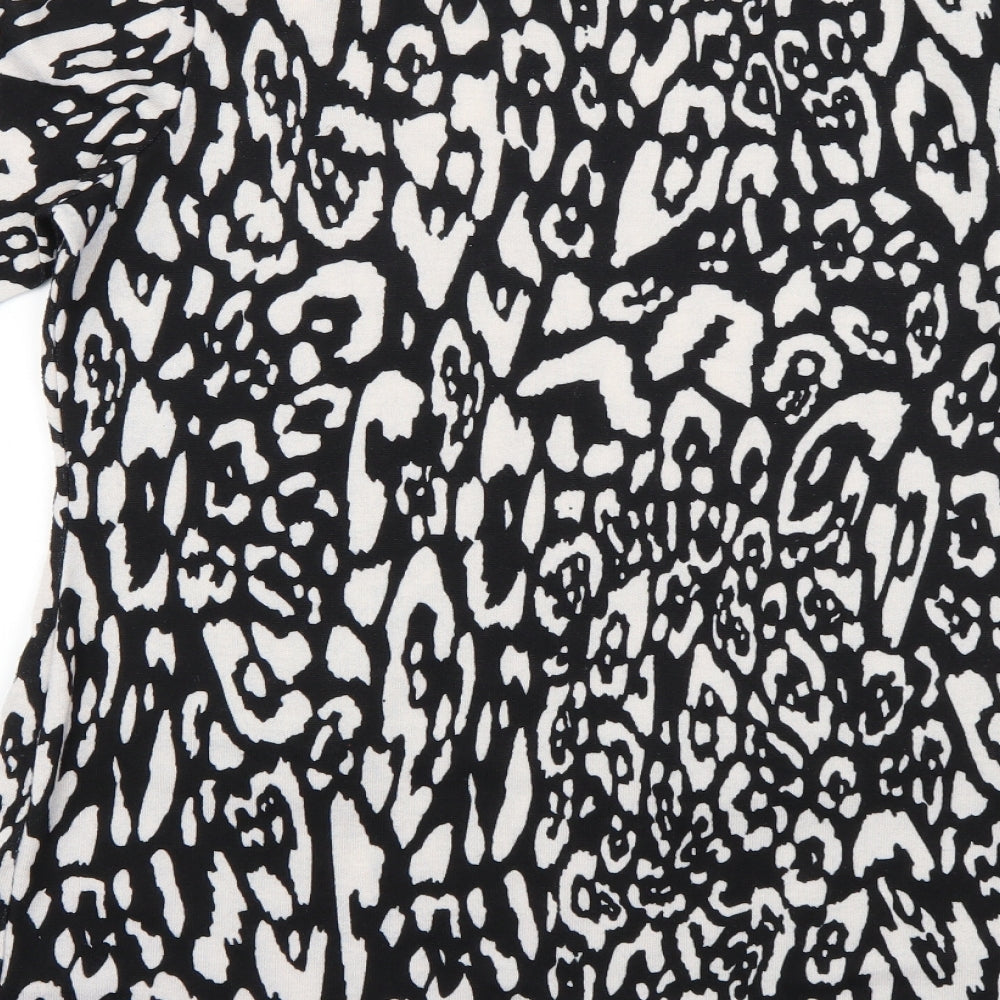 F&F Womens Black Geometric Knit Pullover Jumper Size 14