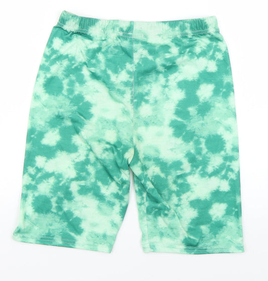 PRETTYLITTLETHING Womens Green Geometric Sweat Shorts Size 12