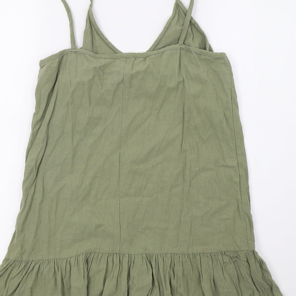 Womens UK Size S Preworn Green Basic T-Shirt