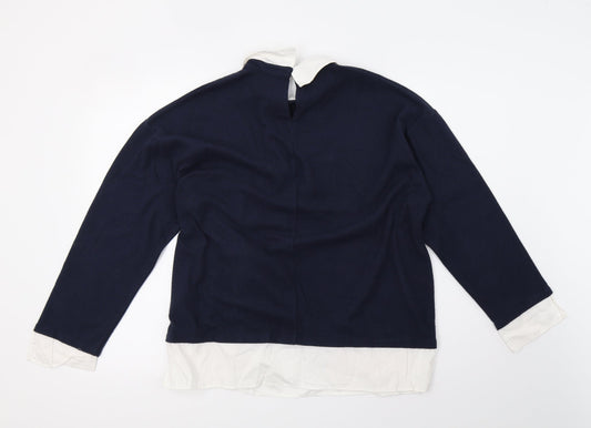 Womens UK Size 14 Marks and Spencer Blue Basic Blouse