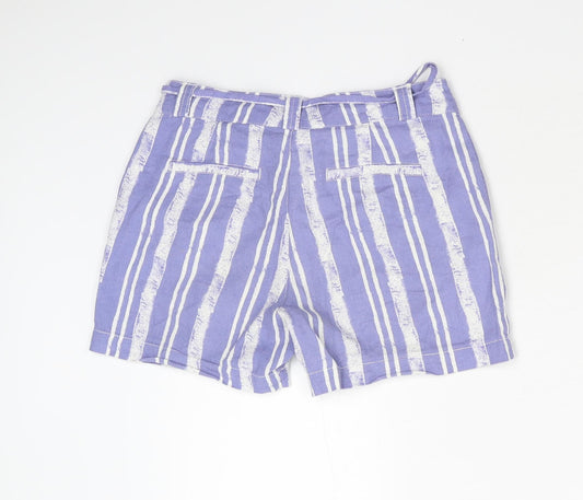 Primark Womens Blue Striped Utility Shorts Size 8