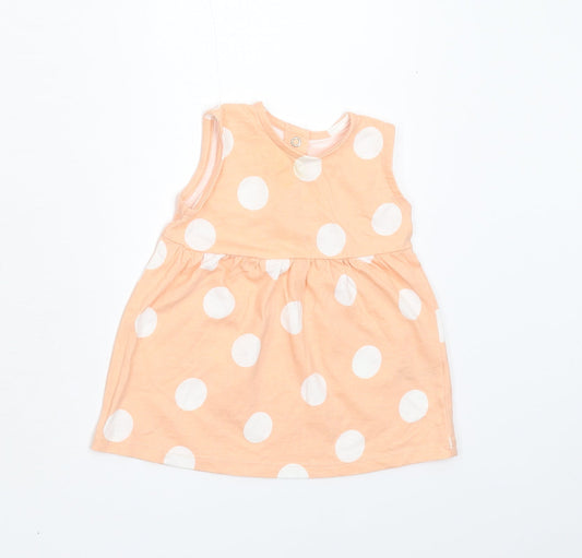 George Girls Orange Polka Dot T-Shirt Dress Size 0-3 Months