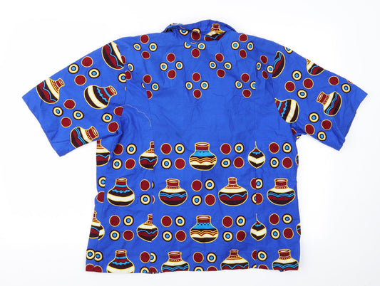 Preworn Mens Multicoloured Geometric Button-Up - Homemade Shirt