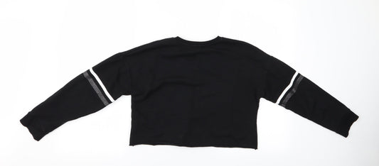 Primark Girls Black Pullover Jumper Size 12-13 Years - New York Vibes Follow Dreams