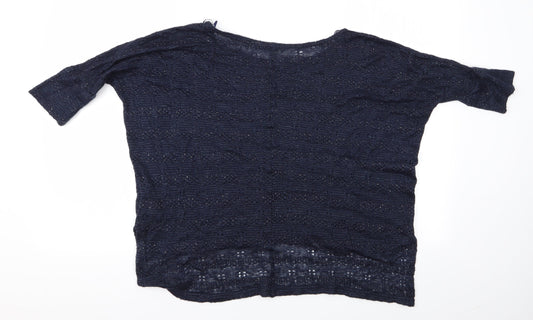 Miss Selfridge Womens Black Basic Blouse Size 8 - Miss Selfridge Slight Glitter Effect