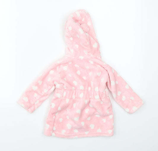 George Girls Pink Polka Dot Robe Size 6-9 Months