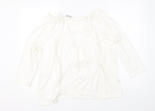 Crane Womens White Basic Blouse Size L