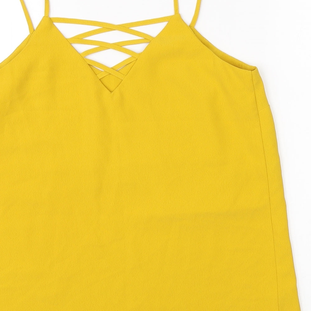 Womens UK Size 8 New Look Yellow Basic Blouse