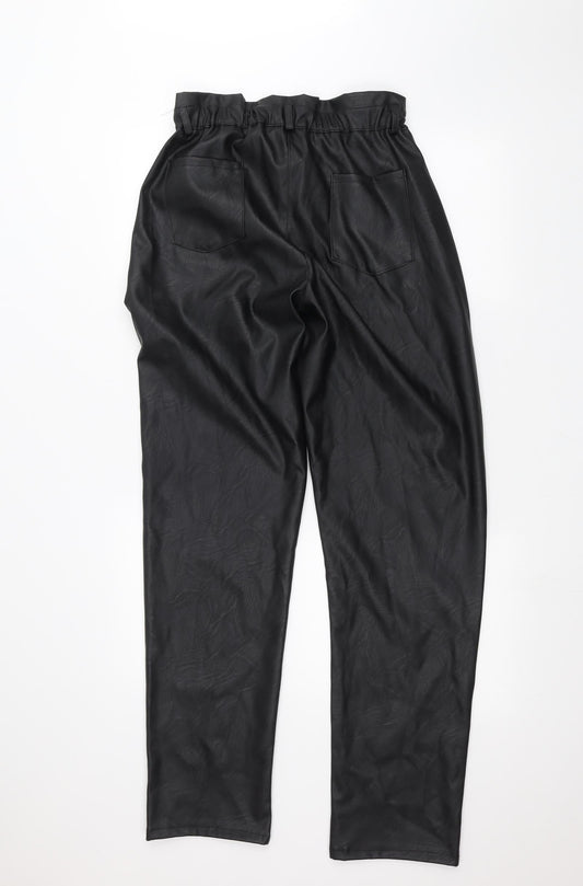 Boohoo Womens Black Trousers Size 10 L30 in