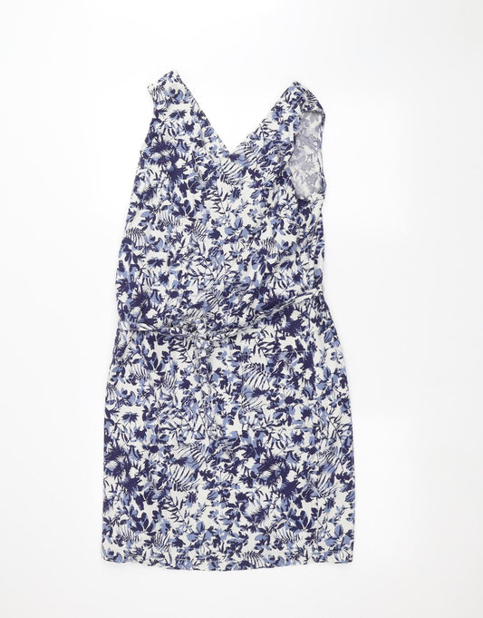 Additional front view of Papaya women’s white floral a-line, size UK 10