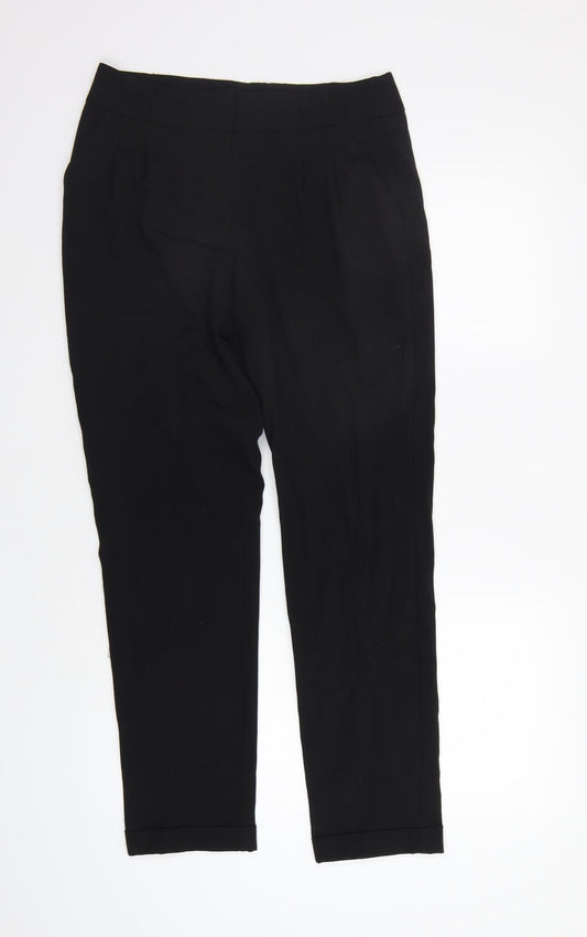Womens UK Size 10 M&Co Regular Fit Dress Pants Black Trousers