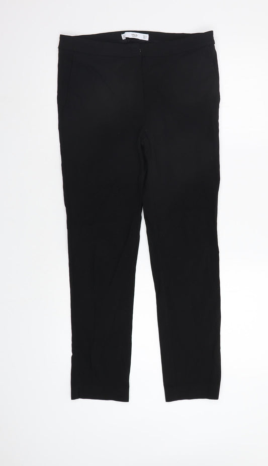 Womens UK Size 14 MNG Regular Fit Dress Pants Black Trousers