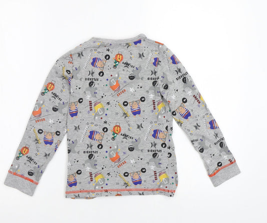 M&S Girls Grey Top Pyjama Top Size 6-7 Years - Circus Animals