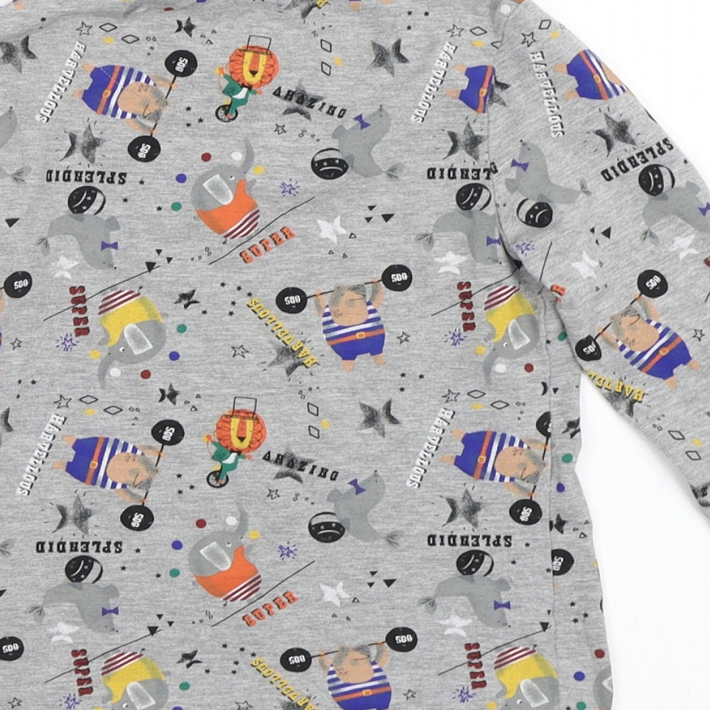 M&S Girls Grey Top Pyjama Top Size 6-7 Years - Circus Animals