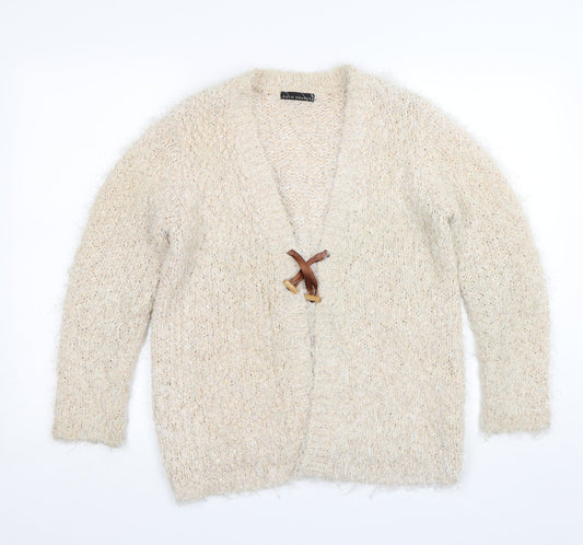 Womens UK Size S David Emanuel Beige Cardigan Jumper