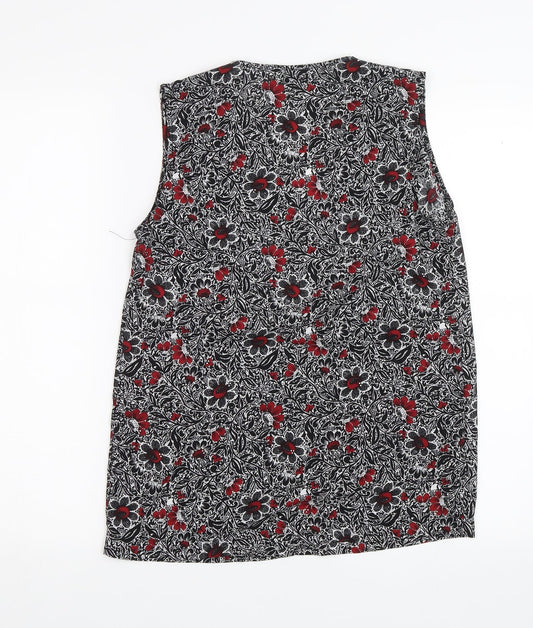 NEXT Womens Black Floral Basic Blouse Size 6