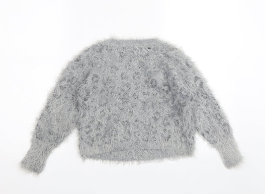 M&S Girls Grey Pullover Jumper Size 8-9 Years