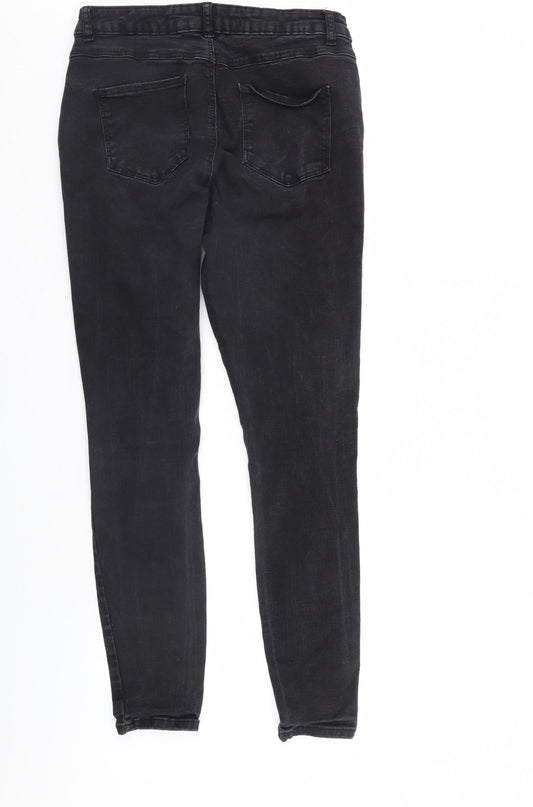 Denim & Co. Womens Black Denim Straight Jeans Size 14 L28 in