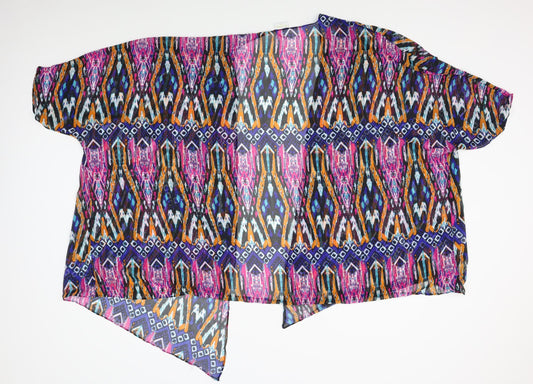 bahimi Womens Purple Fair Isle Shrug Jumper Size S