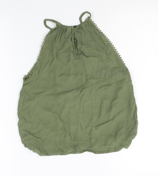 Womens UK Size 6 H&M Green Basic Tank