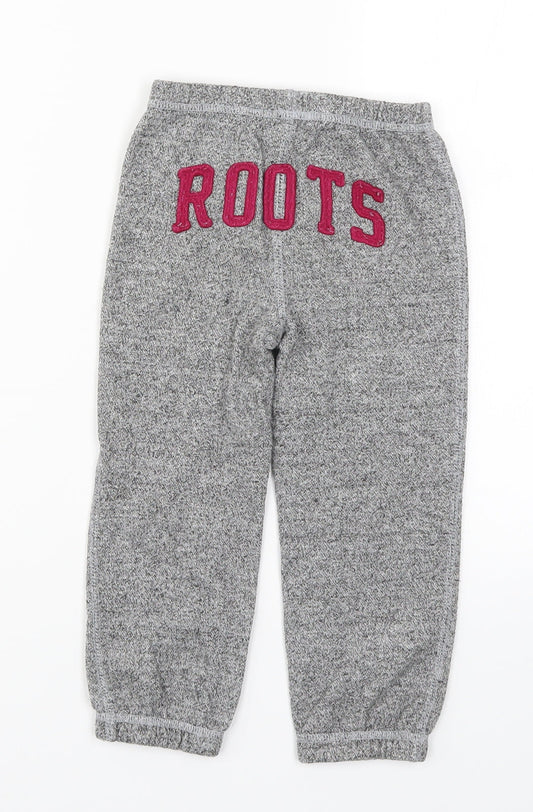 Roots Girls Grey Sweatpants Trousers Size 3 Years