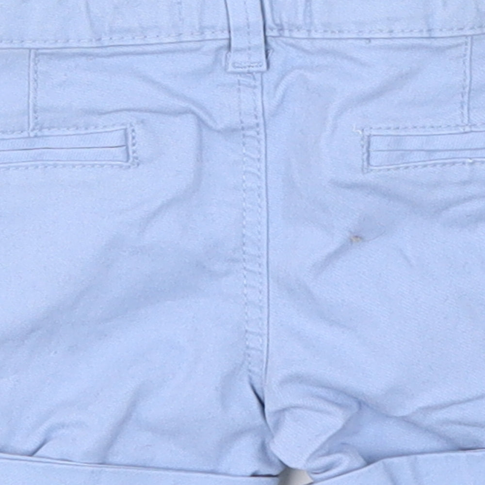 Brand and care label for Denim Co boys’ blue cropped trousers, size 3-6, months
