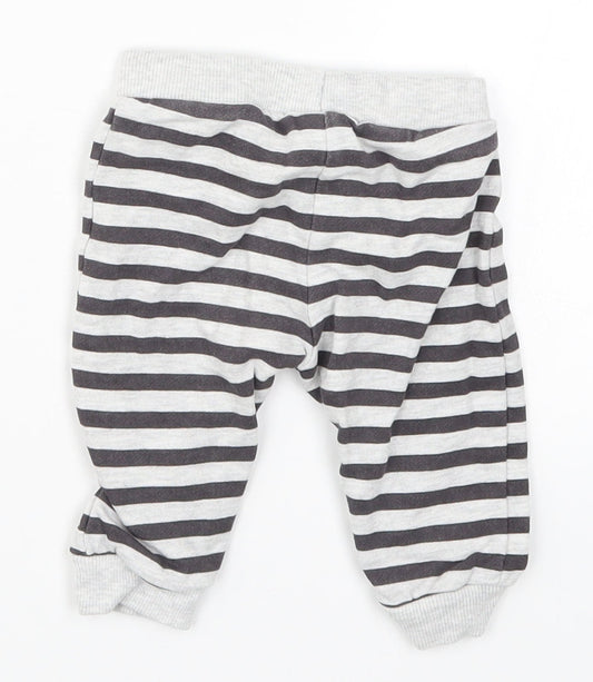 F&F Baby Grey Striped Sweatpants Trousers Size 3-6 Months
