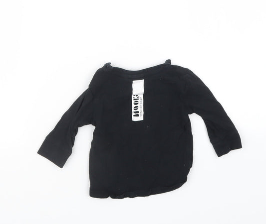 MOOKS Boys Black Basic T-Shirt Size 3-6 Months