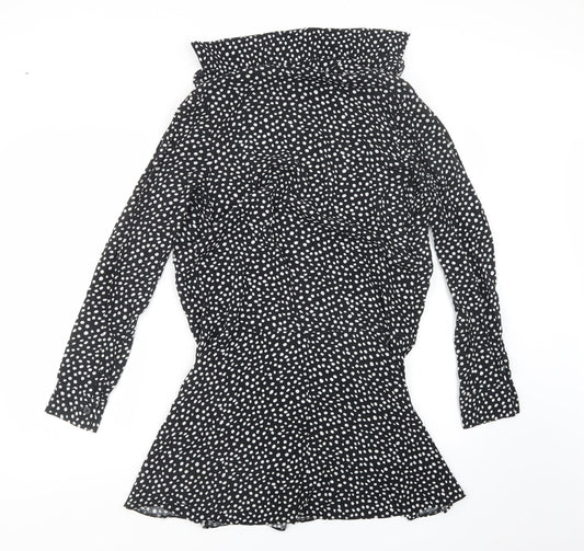 Primark Womens Black Polka Dot T-Shirt Dress Size 8