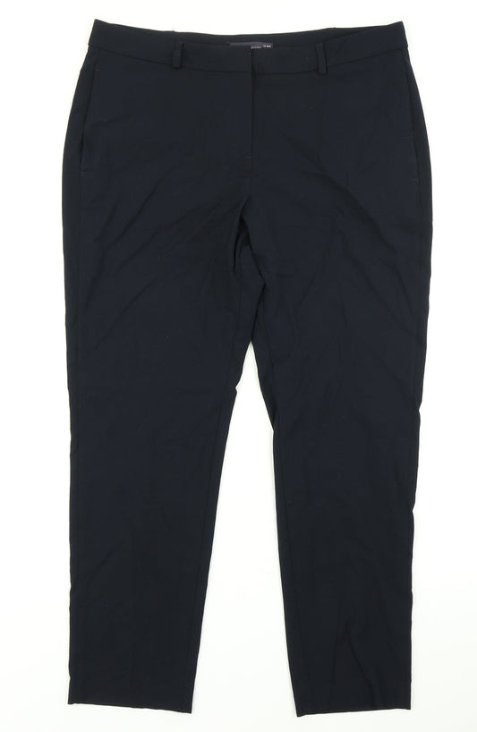Womens UK Size 14 M&S Collection Regular Fit Dress Pants Blue Trousers