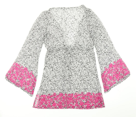 George Womens Black Floral A-Line Size S