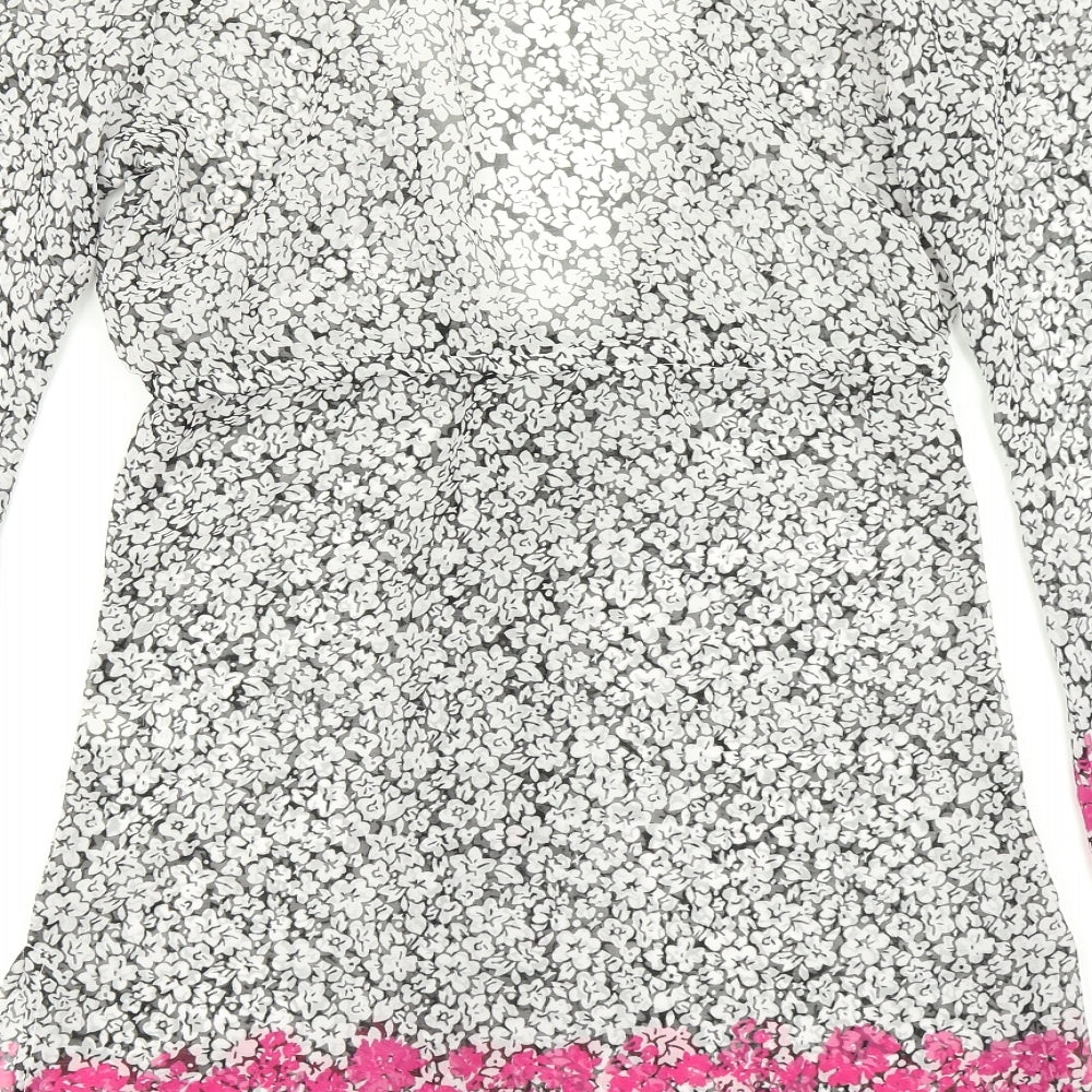 George Womens Black Floral A-Line Size S