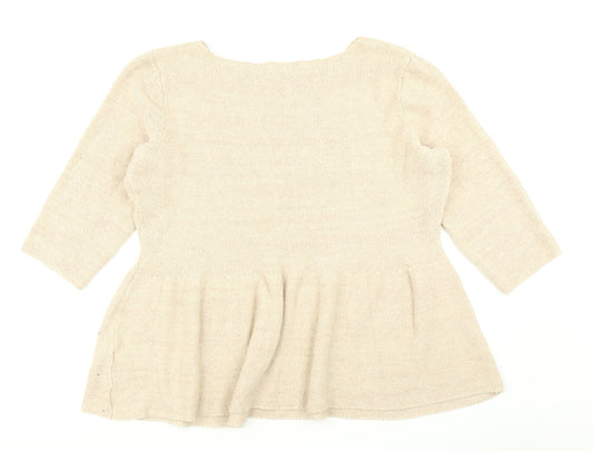 George Womens Brown Knit Pullover Jumper Size 14