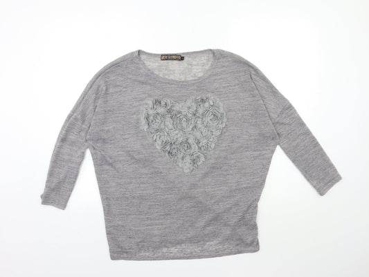 Womens UK Size S QED London Grey Pullover Jumper
